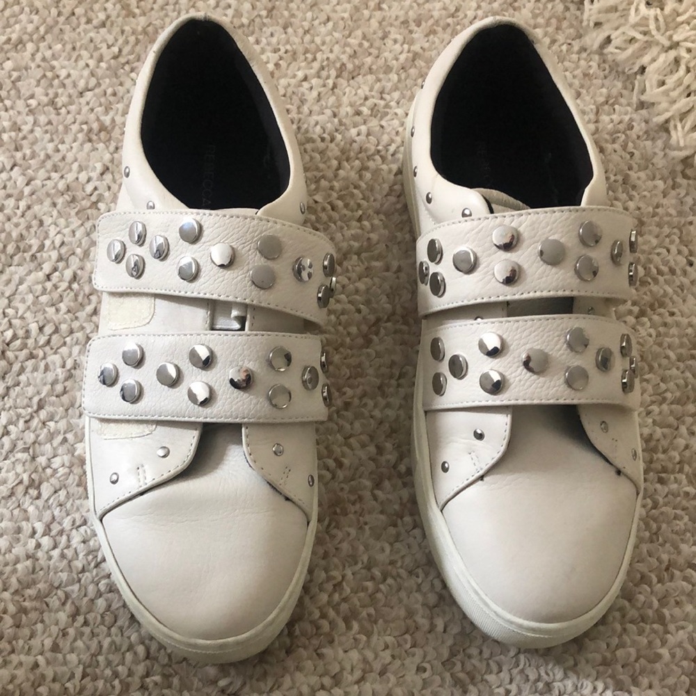 Rebecca Minkoff  White Leather studded sneakers